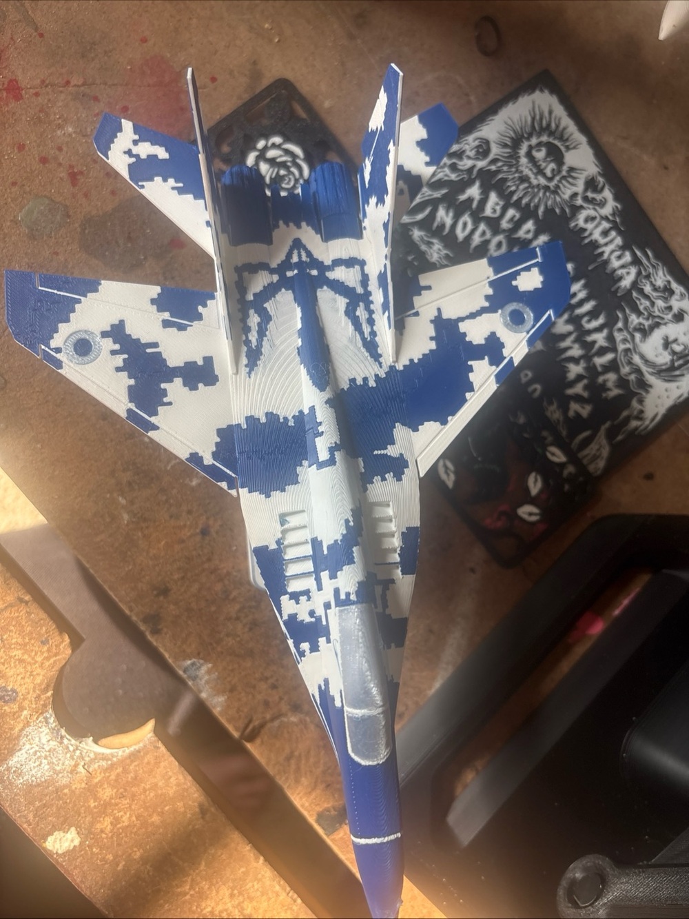 Kids One Piece Blue & White Camouflage Jet Romper
